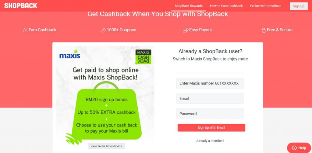 maxis shopback malaysia registration steps 2